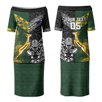 Rugby New Zealand South Africa Family Matching Puletasi and Hawaiian Shirt Maori Tiki Springboks Together
