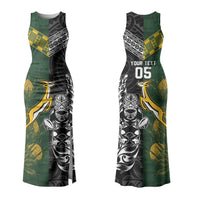 Rugby New Zealand South Africa Family Matching Tank Maxi Dress and Hawaiian Shirt Maori Tiki Springboks Together