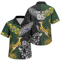 Rugby New Zealand South Africa Family Matching Tank Maxi Dress and Hawaiian Shirt Maori Tiki Springboks Together