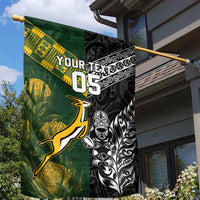 Rugby New Zealand South Africa Garden Flag Maori Tiki Springboks Together