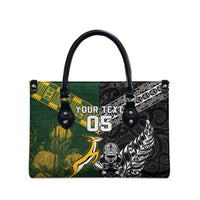 Rugby New Zealand South Africa Leather Bag Maori Tiki Springboks Together