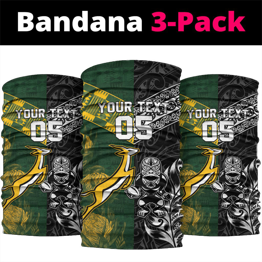 Rugby New Zealand South Africa Neck Gaiter Maori Tiki Springboks Together