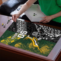 Rugby New Zealand South Africa Puzzle Maori Tiki Springboks Together
