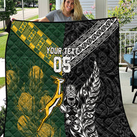 Rugby New Zealand South Africa Quilt Maori Tiki Springboks Together
