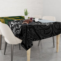 Rugby New Zealand South Africa Tablecloth Maori Tiki Springboks Together