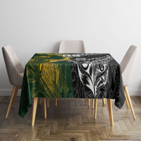 Rugby New Zealand South Africa Tablecloth Maori Tiki Springboks Together