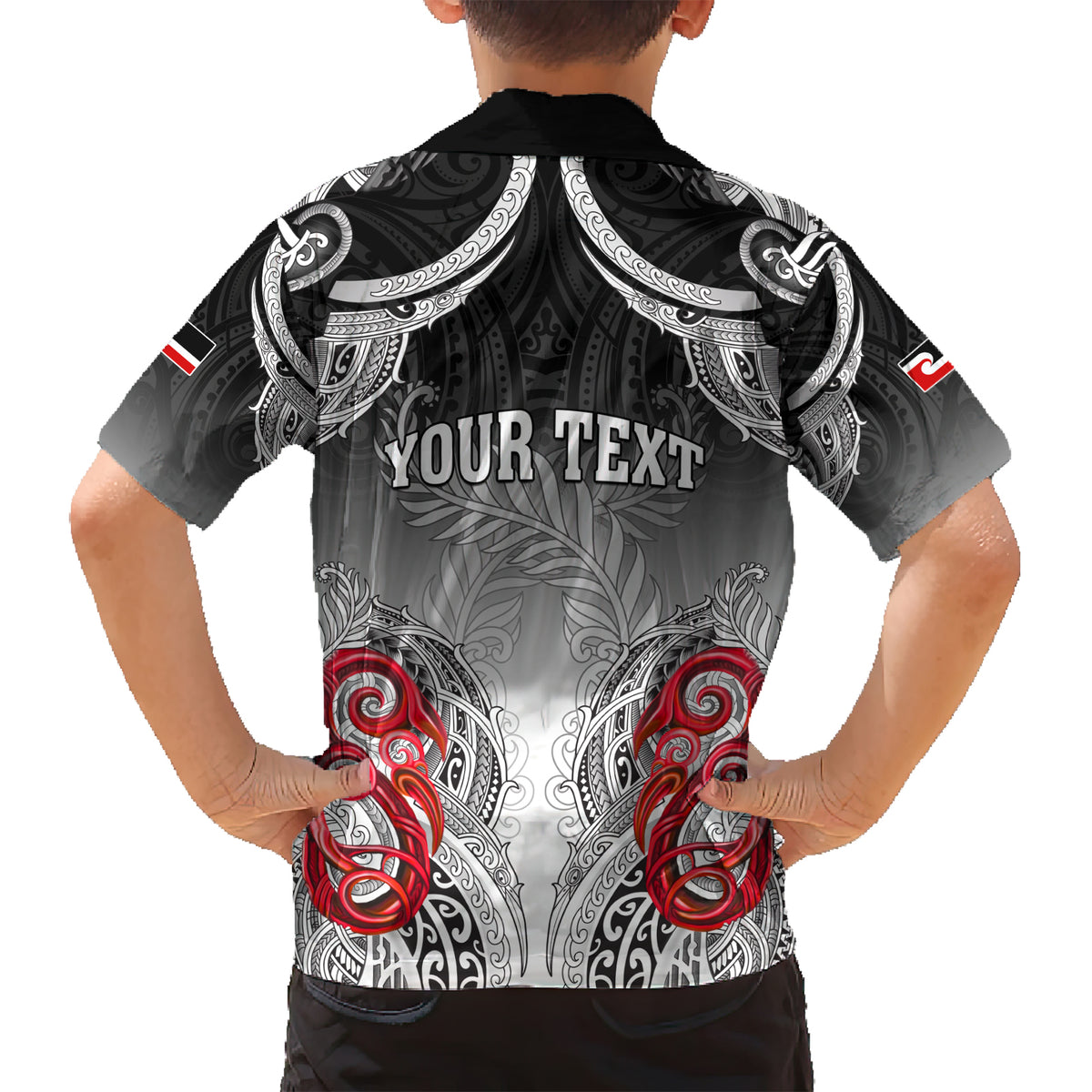 Personalised New Zealand Waitangi Day Family Matching Short Sleeve Bodycon Dress and Hawaiian Shirt Aotearoa Te Ra O Waitangi Manaia Maori Pattern LT05 - Polynesian Pride