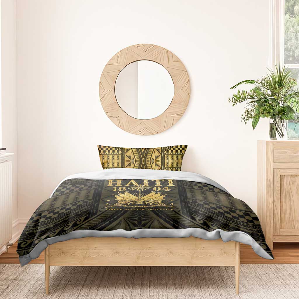 Haiti 1804 Bedding Set Polynesian Gold Neg Maron