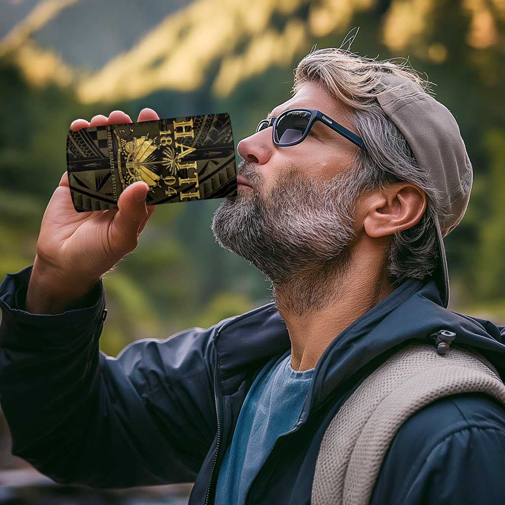 Haiti 1804 4 in 1 Can Cooler Tumbler Polynesian Gold Neg Maron