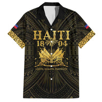 Haiti 1804 Family Matching Summer Maxi Dress and Hawaiian Shirt Polynesian Gold Neg Maron LT05 Dad's Shirt - Short Sleeve Gold - Polynesian Pride
