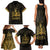 Haiti 1804 Family Matching Tank Maxi Dress and Hawaiian Shirt Polynesian Gold Neg Maron