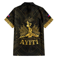 Haiti 1804 Family Matching Tank Maxi Dress and Hawaiian Shirt Polynesian Gold Neg Maron