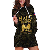 Haiti 1804 Hoodie Dress Polynesian Gold Neg Maron