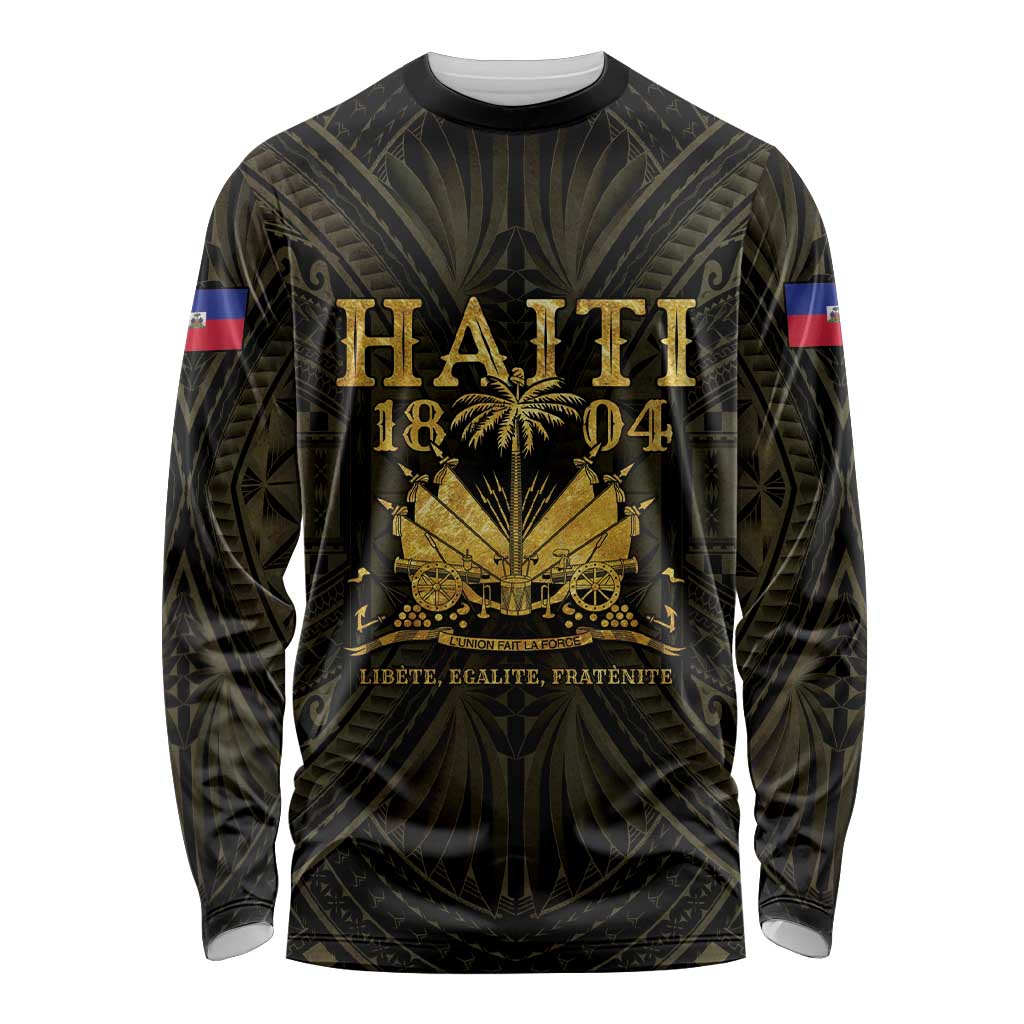 Haiti 1804 Long Sleeve Shirt Polynesian Gold Neg Maron