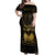 Haiti 1804 Off Shoulder Maxi Dress Polynesian Gold Neg Maron