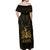Haiti 1804 Off Shoulder Maxi Dress Polynesian Gold Neg Maron