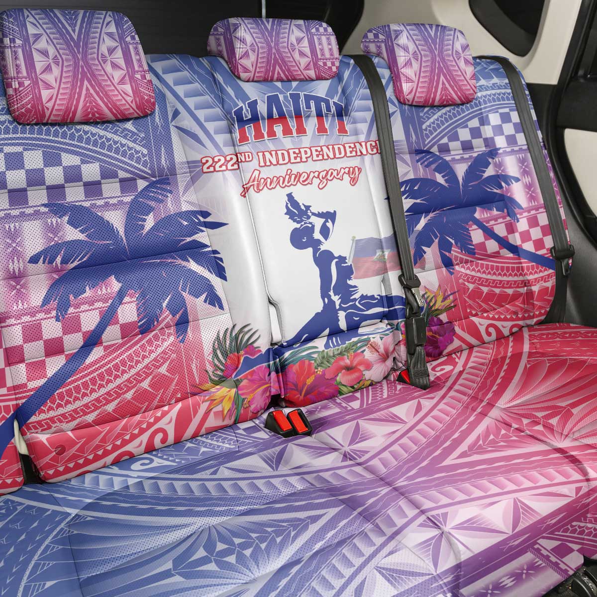 Haiti Independence Day Back Car Seat Cover Neg Maron Polynesian Style LT05