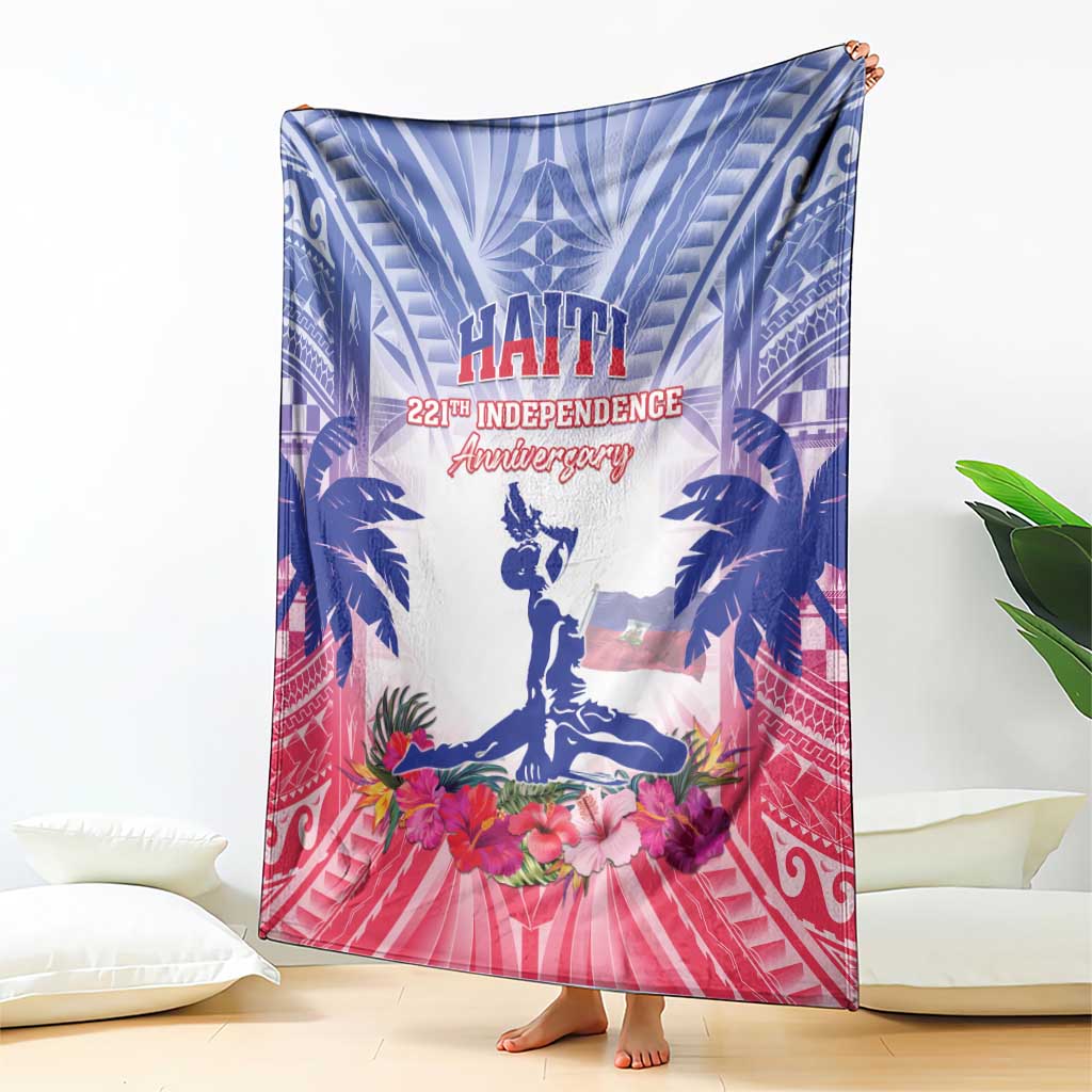 Haiti Independence Day Blanket Neg Maron Polynesian Style