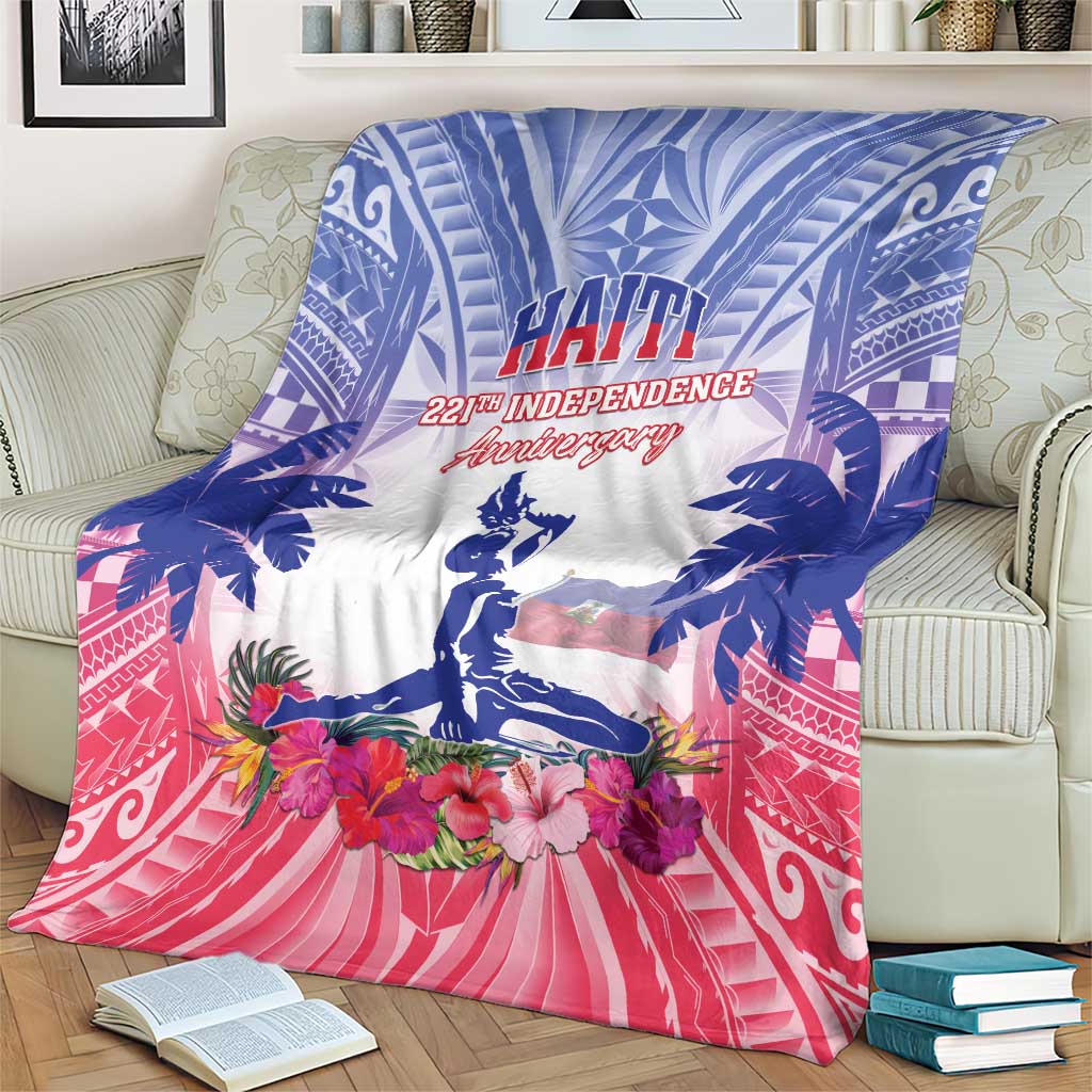 Haiti Independence Day Blanket Neg Maron Polynesian Style