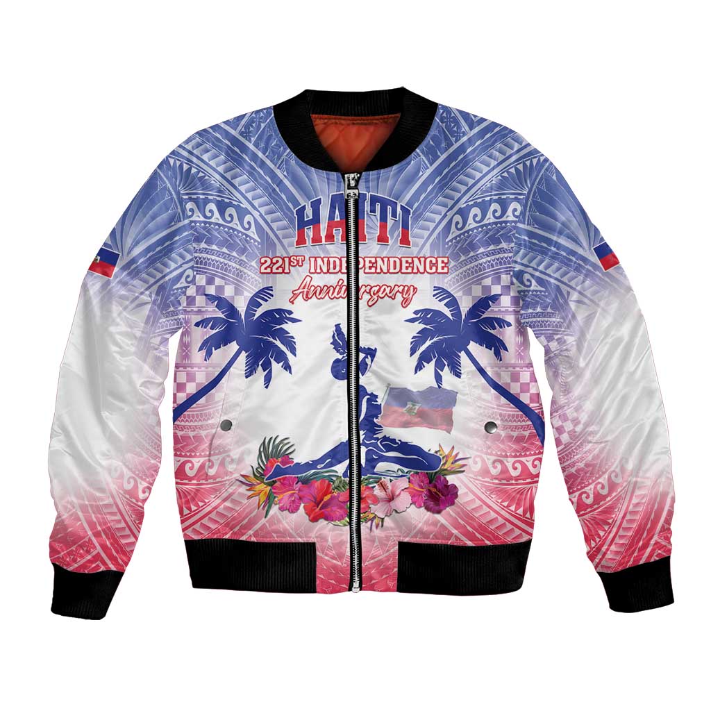 Personalised Haiti Independence Day Bomber Jacket Neg Maron Polynesian Style LT05