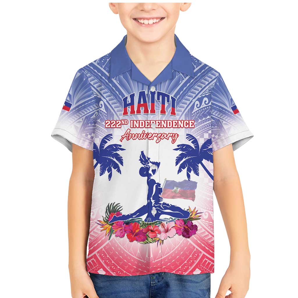 Personalised Haiti Independence Day Family Matching Mermaid Dress and Hawaiian Shirt Neg Maron Polynesian Style LT05