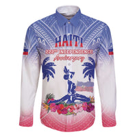 Personalised Haiti Independence Day Family Matching Off The Shoulder Long Sleeve Dress and Hawaiian Shirt Neg Maron Polynesian Style LT05 - Polynesian Pride