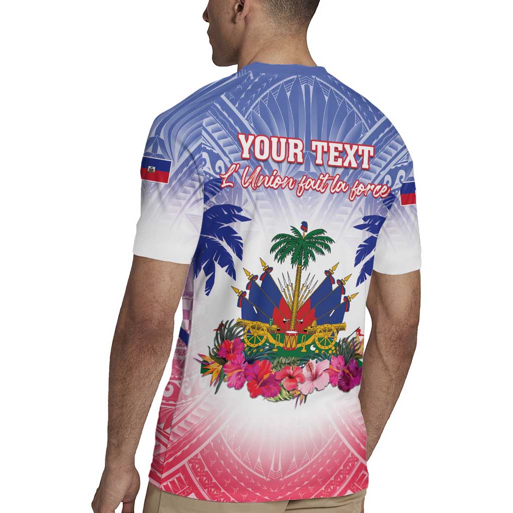 Personalised Haiti Independence Day Rugby Jersey Neg Maron Polynesian Style LT05