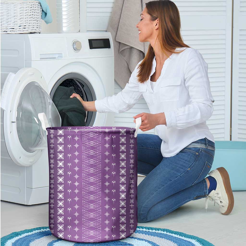 Purple Samoa Malu Tattoo Inspired Laundry Basket - Polynesian Pride
