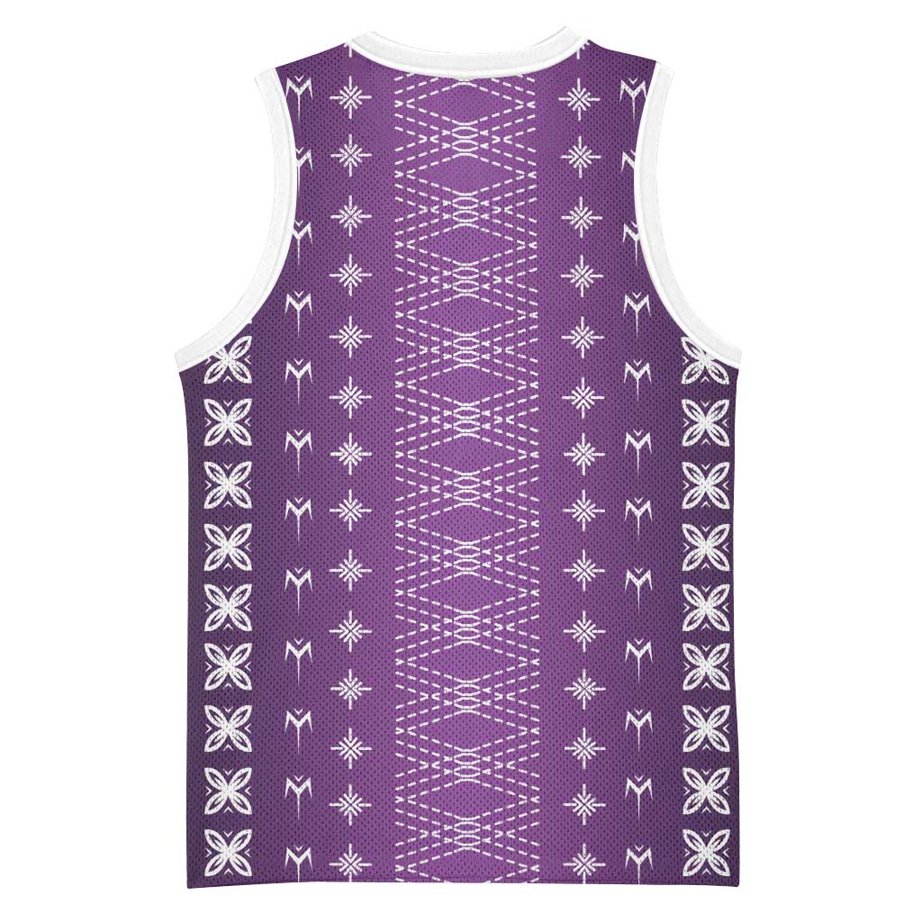 Purple Samoa Malu Tattoo Inspired Basketball Jersey - Polynesian Pride
