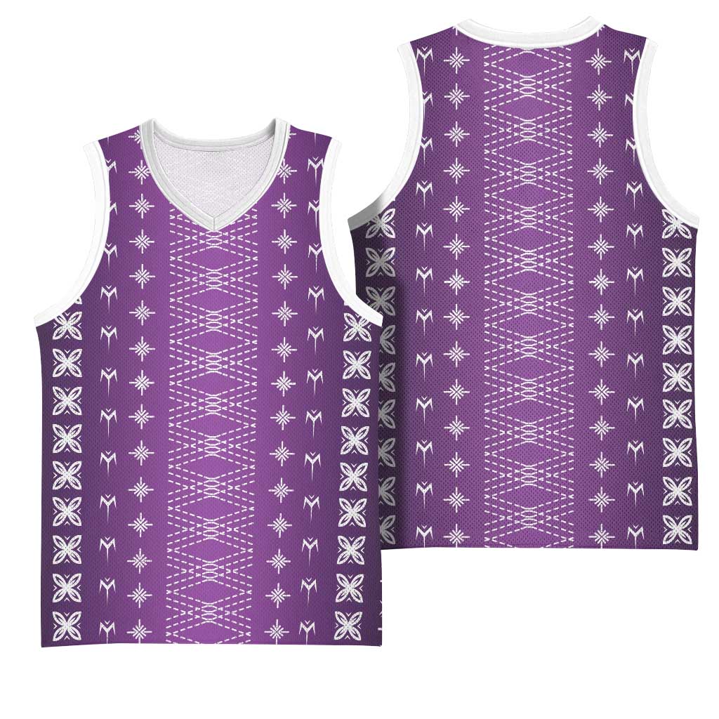 Purple Samoa Malu Tattoo Inspired Basketball Jersey - Polynesian Pride