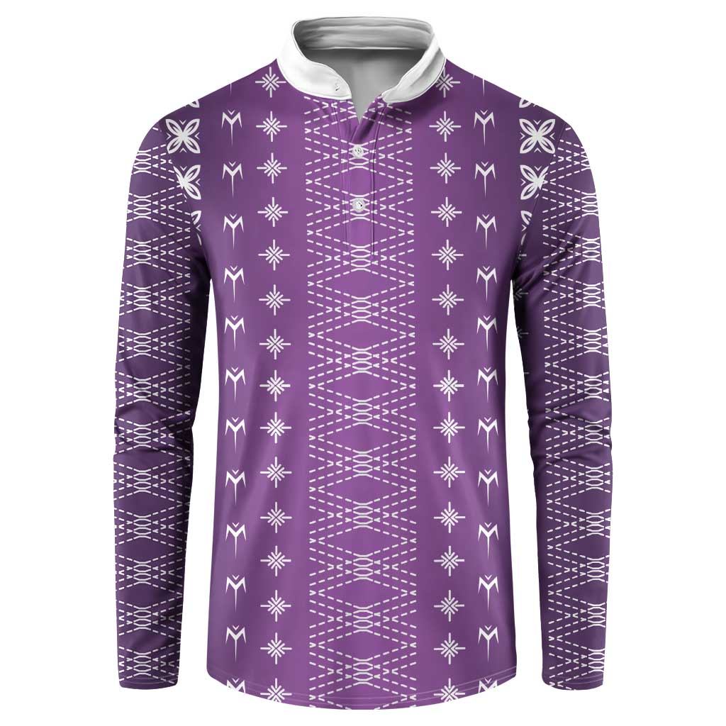 Purple Samoa Malu Tattoo Inspired Button Sweatshirt - Polynesian Pride