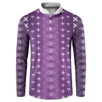 Purple Samoa Malu Tattoo Inspired Button Sweatshirt - Polynesian Pride