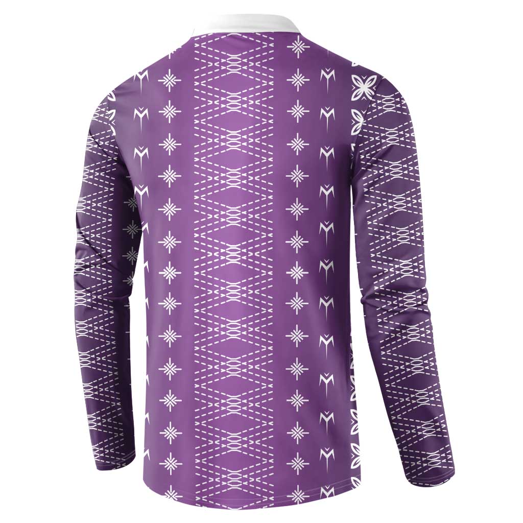 Purple Samoa Malu Tattoo Inspired Button Sweatshirt - Polynesian Pride