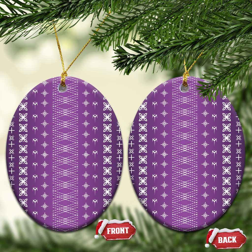 Purple Samoa Malu Tattoo Inspired Ceramic Ornament - Polynesian Pride