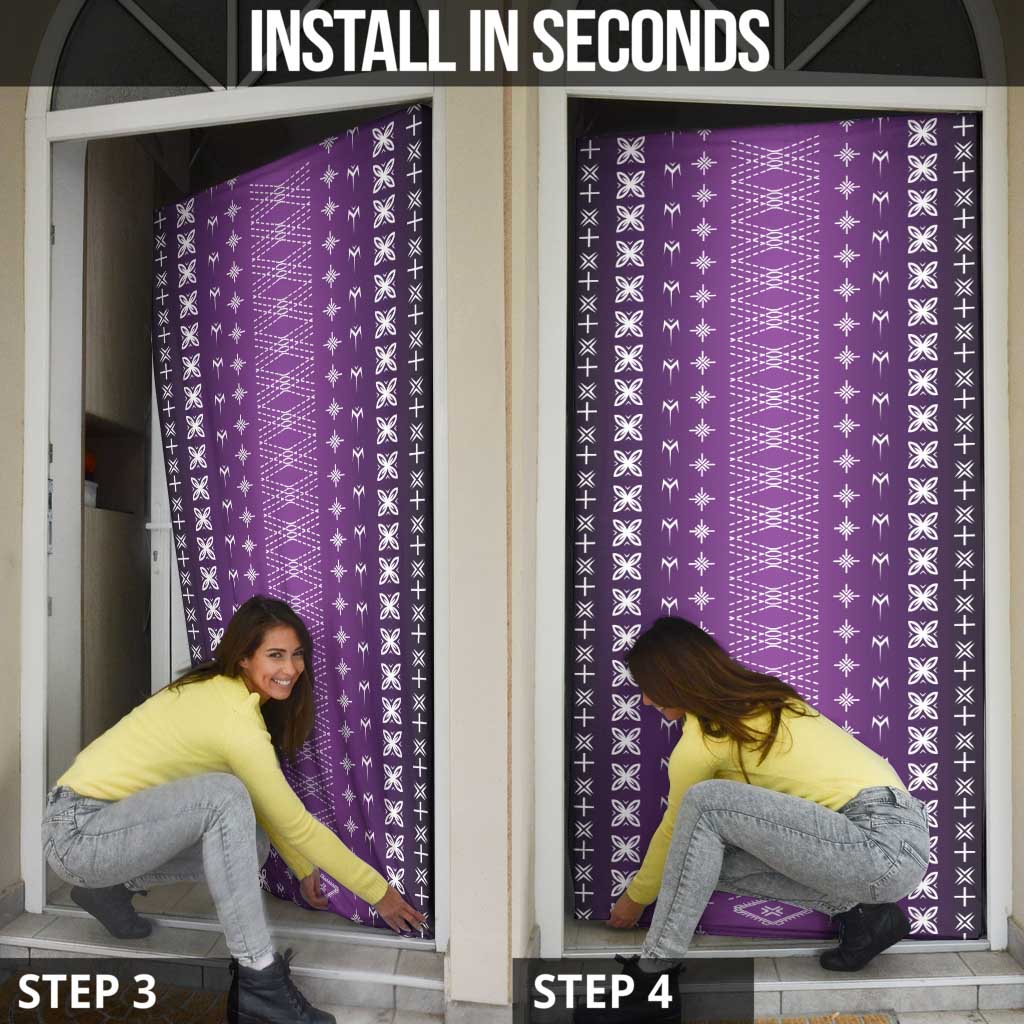 Purple Samoa Malu Tattoo Inspired Door Cover - Polynesian Pride