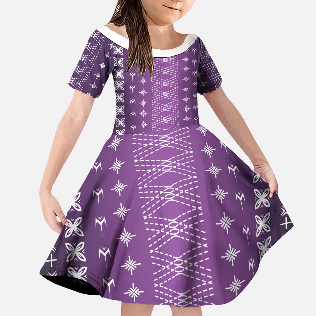 Purple Samoa Malu Tattoo Inspired Family Matching Off Shoulder Maxi Dress and Hawaiian Shirt - Polynesian Pride