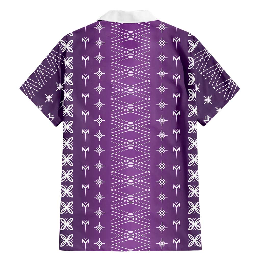 Purple Samoa Malu Tattoo Inspired Family Matching Off Shoulder Maxi Dress and Hawaiian Shirt - Polynesian Pride