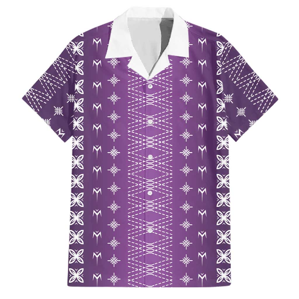 Purple Samoa Malu Tattoo Inspired Family Matching Summer Maxi Dress and Hawaiian Shirt - Polynesian Pride