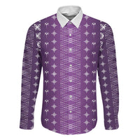 Purple Samoa Malu Tattoo Inspired Family Matching Summer Maxi Dress and Hawaiian Shirt - Polynesian Pride