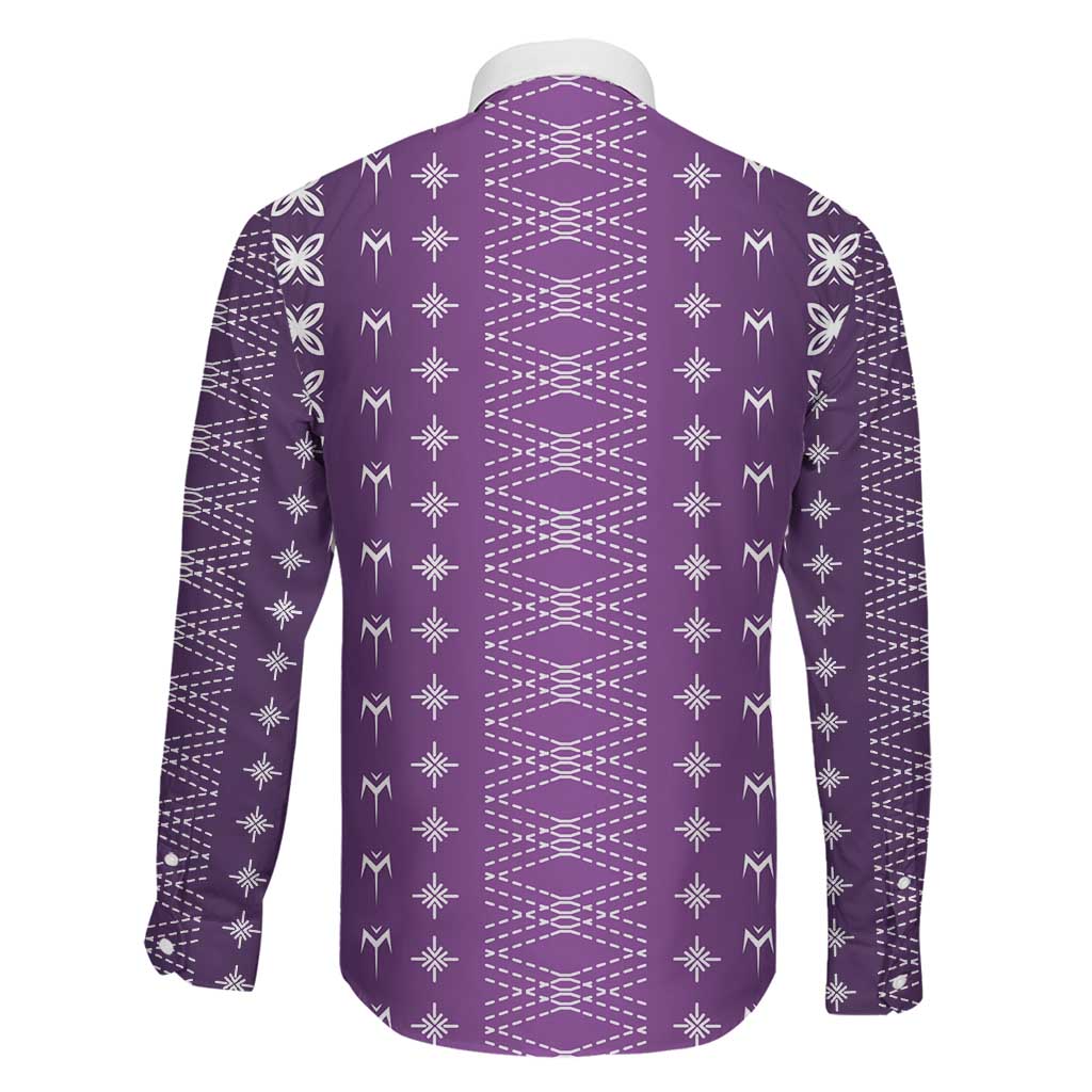 Purple Samoa Malu Tattoo Inspired Family Matching Summer Maxi Dress and Hawaiian Shirt - Polynesian Pride