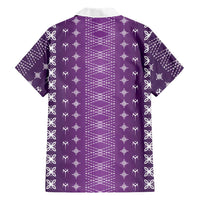 Purple Samoa Malu Tattoo Inspired Family Matching Tank Maxi Dress and Hawaiian Shirt - Polynesian Pride