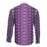 Purple Samoa Malu Tattoo Inspired Family Matching Tank Maxi Dress and Hawaiian Shirt - Polynesian Pride