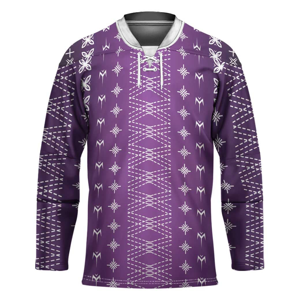 Purple Samoa Malu Tattoo Inspired Hockey Jersey - Polynesian Pride