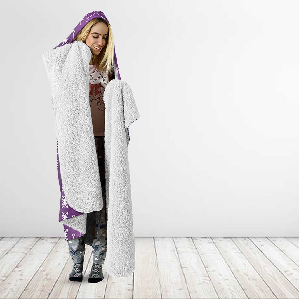 Purple Samoa Malu Tattoo Inspired Hooded Blanket - Polynesian Pride