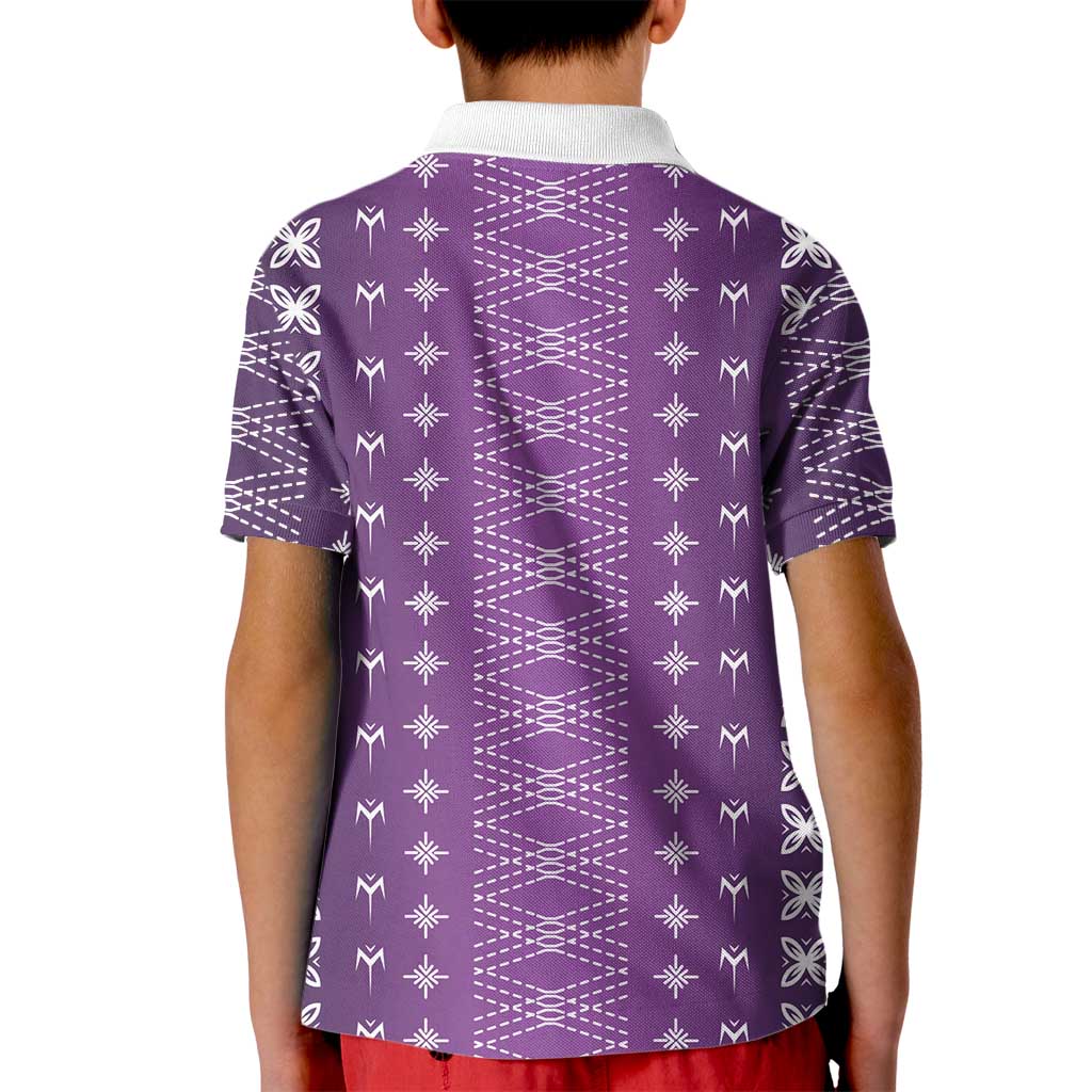 Purple Samoa Malu Tattoo Inspired Kid Polo Shirt - Polynesian Pride