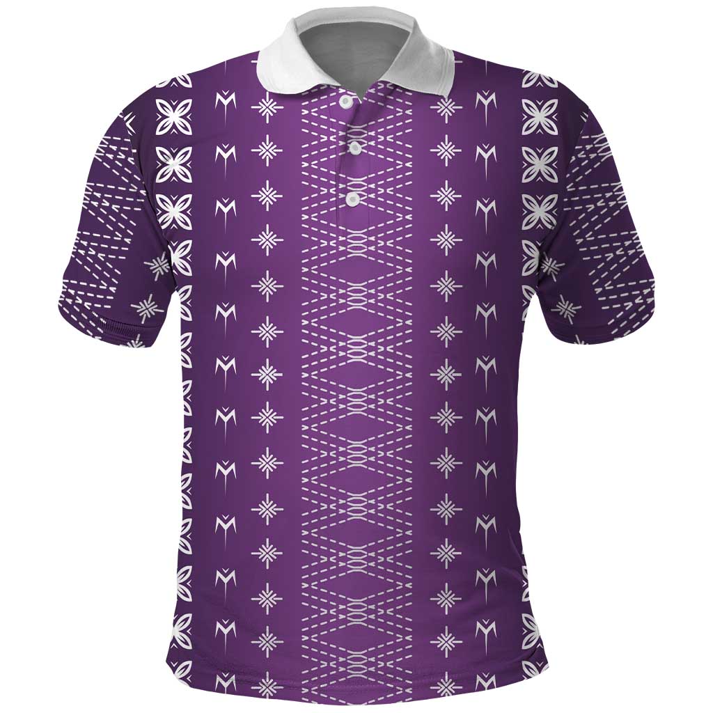 Purple Samoa Malu Tattoo Inspired Polo Shirt - Polynesian Pride