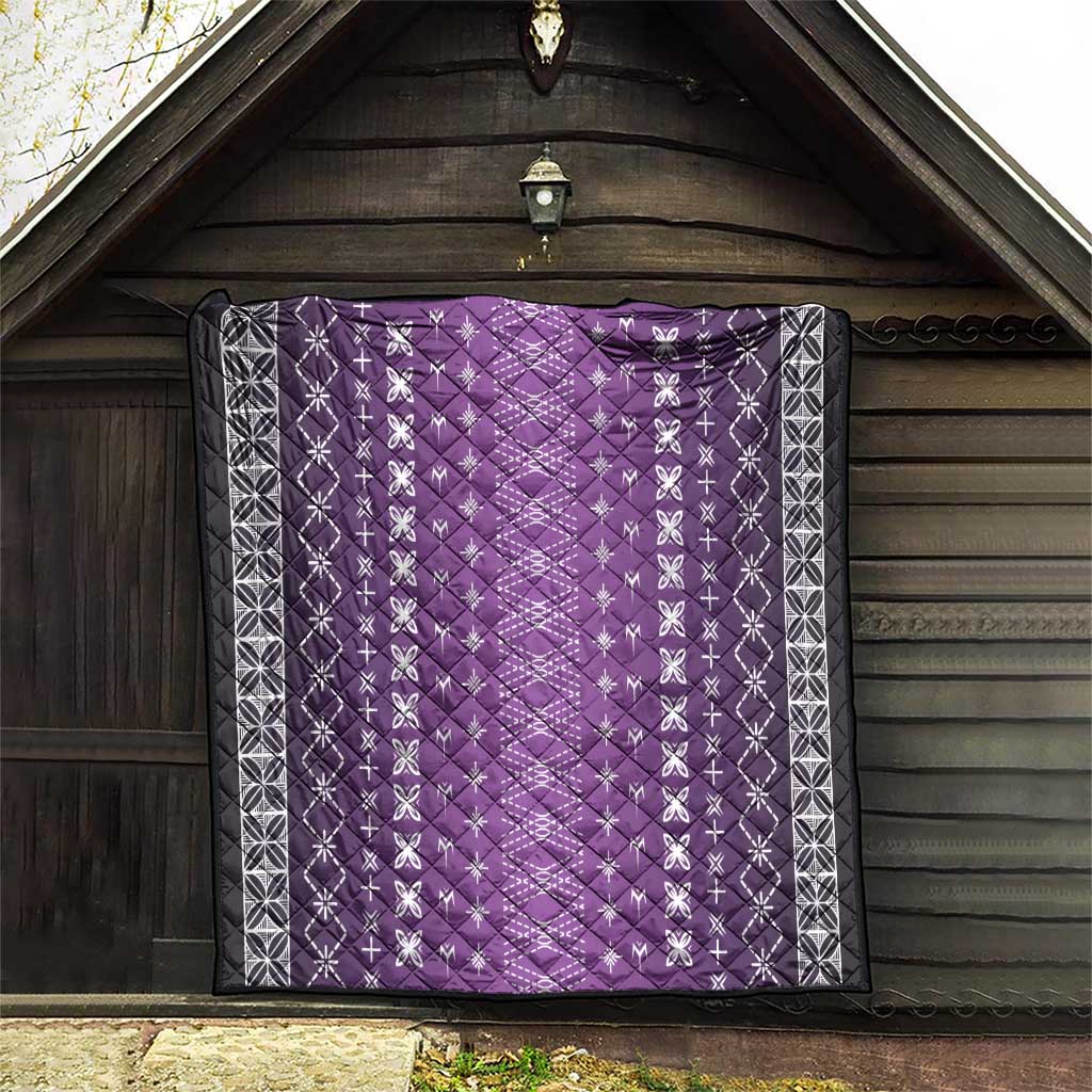 Purple Samoa Malu Tattoo Inspired Quilt - Polynesian Pride