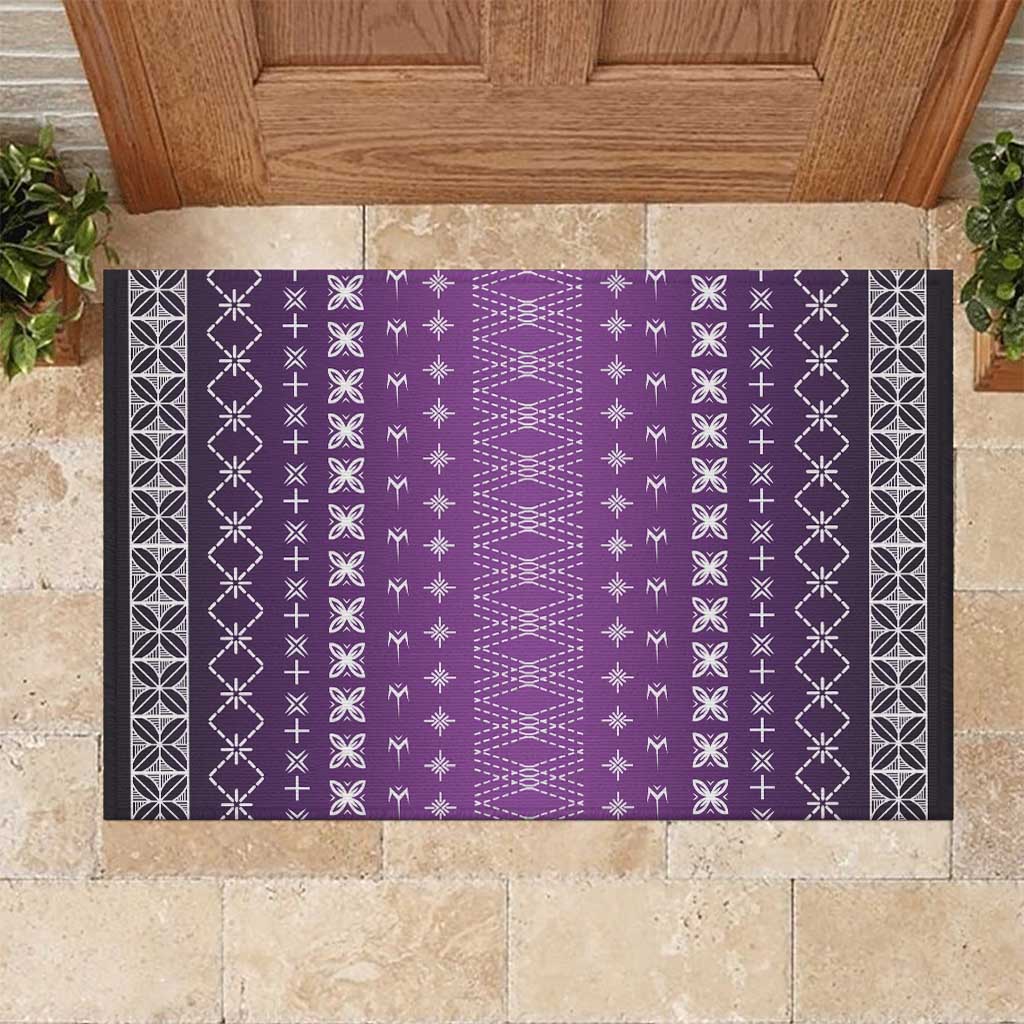 Purple Samoa Malu Tattoo Inspired Rubber Doormat - Polynesian Pride