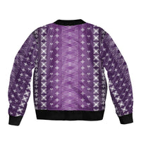 Purple Samoa Malu Tattoo Inspired Sleeve Zip Bomber Jacket LT05 - Polynesian Pride