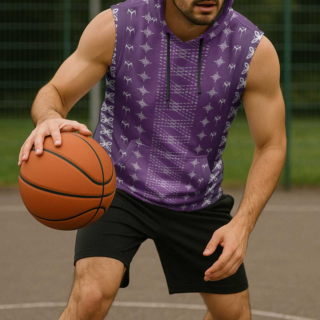 Purple Samoa Malu Tattoo Inspired Sleeveless Hoodie - Polynesian Pride